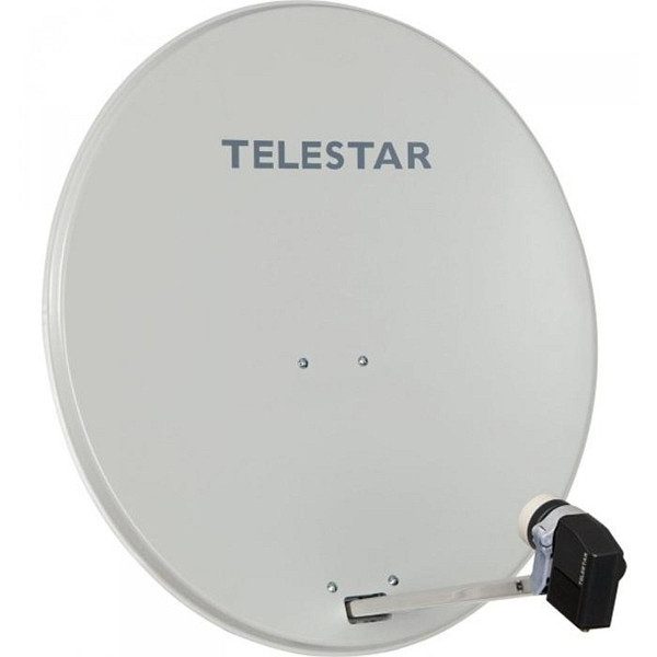 TELESTAR DIGIRAPID 80 A lichtgrau Alu Sat-Antenne inkl. SKYQUAD HC LNB für 4 Teilnehmer, 5109737-AB
