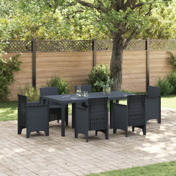 vidaXL Gartentisch Anthrazit 200x100x73 cm Poly Rattan, 871688