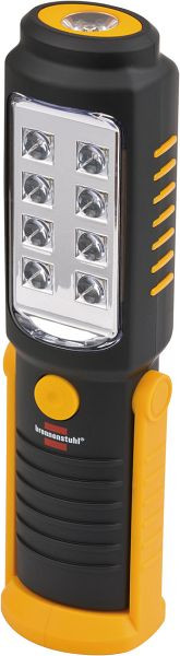 Brennenstuhl LED Taschenlampe mit Batterie / SMD LED Handleuchte mit 250+100lm (mit max. 10h Leuchtdauer, drehbarer Haken und Magnet), 1175410010