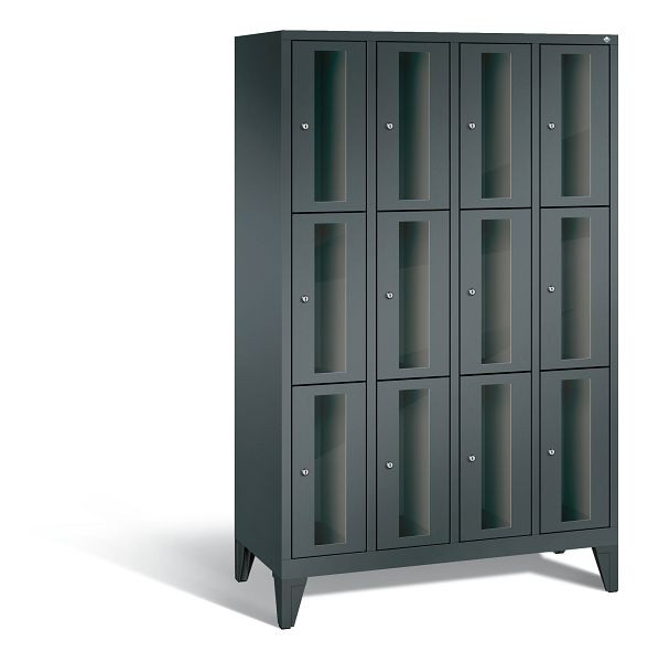 C+P Schließfachschrank Classic, 12 Fächer, H1850xB1190xT500 mm, Anthrazit, 8010A403 S10028