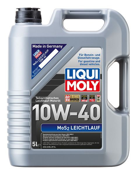 LIQUI MOLY Leichtlaufmotoröl, MoS2 Leichtlauf 10W-40, VE: 4 Stück à 5 Liter, 1092