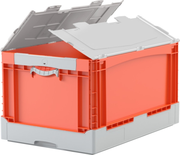 BITO KlappboxEQD64321L orange, Liftgriff Deckel, 400x332x600mm, 31459