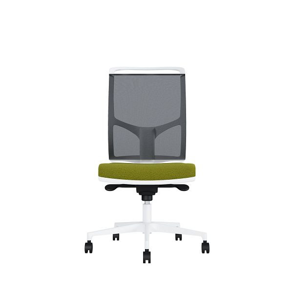 Bisley Bürodrehstuhl Zed, Weißes Kunststoff, Ohne Armlehnen, Fußkreuz aus Kunststoff, NE0426 wiesengrün, ZEDKSWNE0426