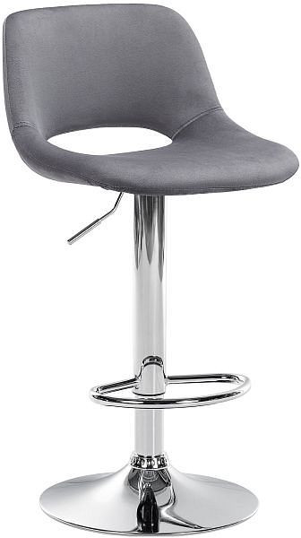 CLP Barhocker Camden Samt chrom, dunkelgrau, 324161