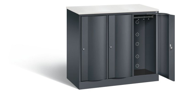C+P Garderobenschrank Resisto, H1077xB1148xT540mm, Farbe: Schwarzgrau, 8271-372 S10062