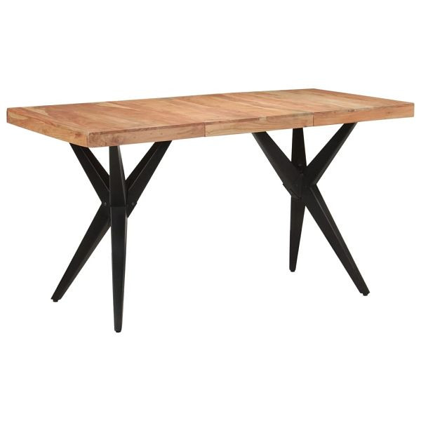 vidaXL Esstisch Schwarz 140x70x76 cm Massivholz Akazie, 351640
