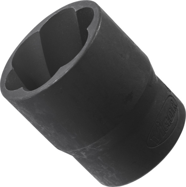 VIGOR Spiralnutenausdreher-Einsatz, Vierkant hohl 12,5 mm (1/2 Zoll), Außen Schraubenausdreher Profil, 22 mm, VE: 5 Stück, V3743