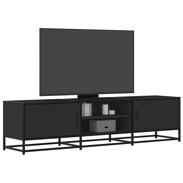 vidaXL TV-Schrank Schwarz 160x35x41 cm Holzwerkstoff und Metall, 848844