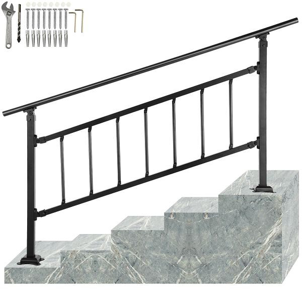 VEVOR Handlauf Quadratisch 172,5 x 83,5cm Treppengeländer für 1-4 Stufen, max. 67,8 cm Höhe, TZFGZXSLZFSD4JWFNV0