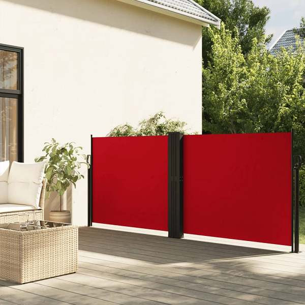 vidaXL Seitenmarkise Ausziehbar Rot 100x1000 cm, 4004687