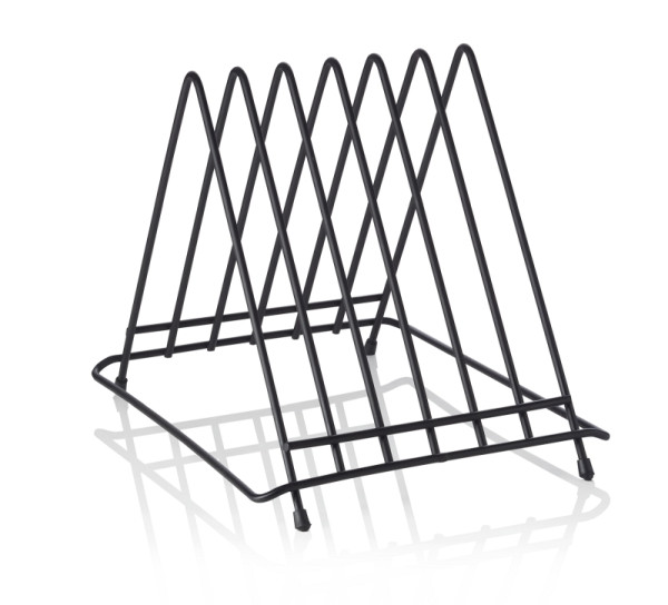 WAS Schneidbretthalter für 6 Bretter bis max. 2,8 cm, 34,5 x 26,5 x 27,5, Chromnickelstahl, pulverbeschichtet schwarz, 1830206
