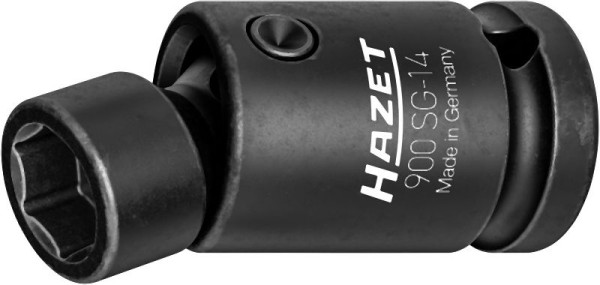 Hazet Schlag-, Maschinenschrauber Gelenk-Steckschlüsseleinsatz, 1/2 Zoll (12,5 mm) Vierkant, Außen Sechskant-Tractionsprofil, SW 14 mm, 900SG-14