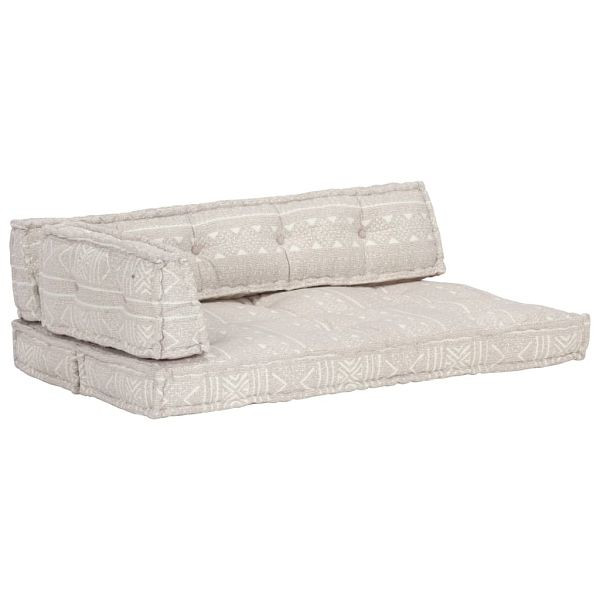 vidaXL Palettensofa-Auflage Hellbraun Stoff Patchwork, 287724