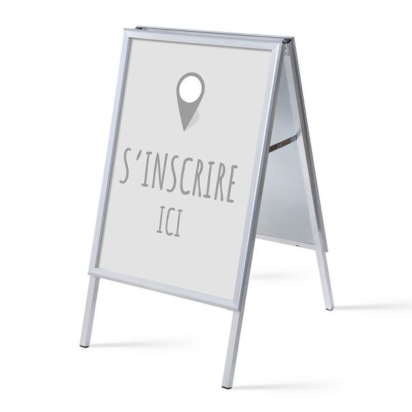 Showdown Displays Kundenstopper A1 Komplettset Hier Anmelden Grau Französisch, ZPA1G32MEI537