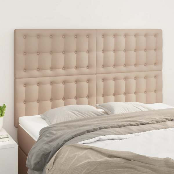 vidaXL Kopfteile 4 Stück Cappuccino-Braun 72x5x78/88 cm Kunstleder, 3116427