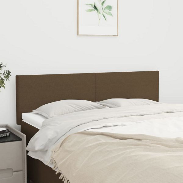 vidaXL Kopfteile 2 Stück Dunkelbraun 72x5x78/88 cm Stoff, 345787