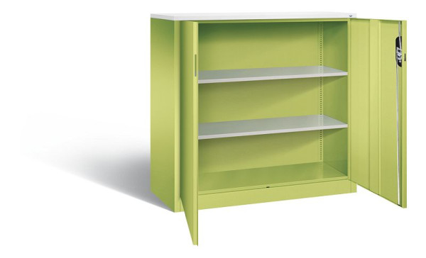 C+P Büroschrank Acurado, H1200xB1200xT500mm, Farbe: Viridingrün / Viridingrün, Muldengriff, 3 OH, 9487-1200 S10173