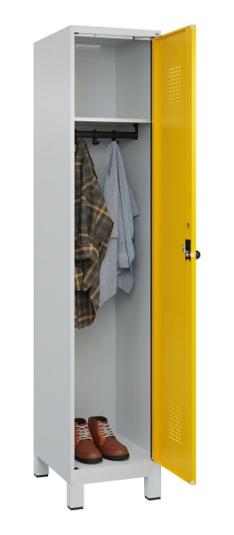 C+P Spind Evolo PLUS, mit Füßen, 1 Abteil, 1950x400x500mm, 7035/1023, Verschluss Drehriegel, Ablageböden 1, 049010-12 S10001