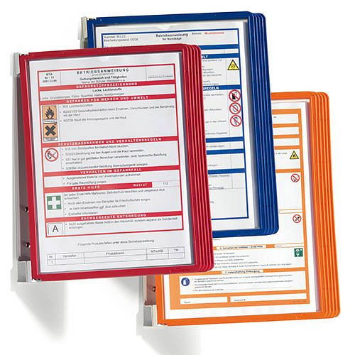 Bedrunka+Hirth Infotafel mit Wandhalter A4, 5 Stück, blau, Maße in mm (BxTxH): 360 x 260 x 325, 5551B