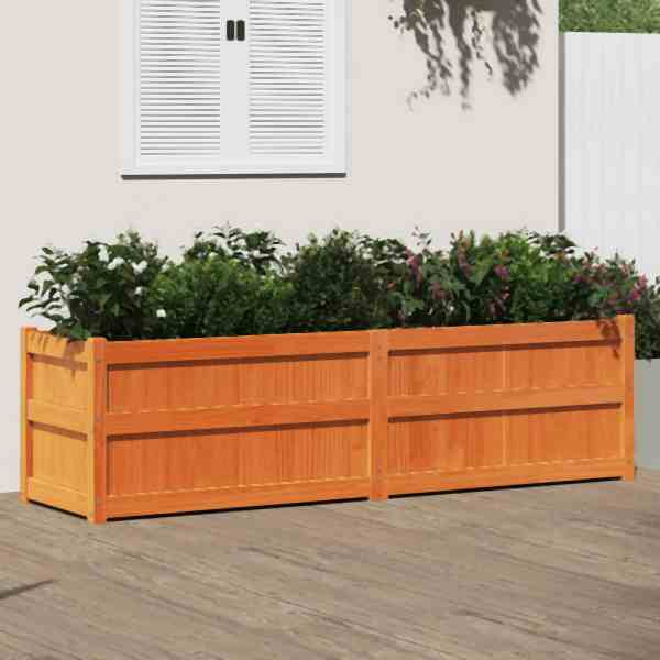 vidaXL Pflanzkübel Wachsbraun 180x50x50 cm Massivholz Kiefer, 837506