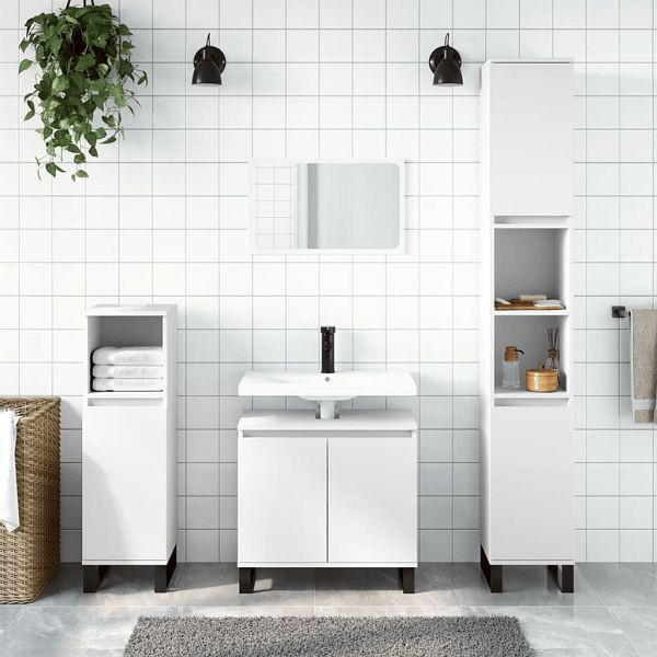 vidaXL Badezimmerschrank Weiß 58x33x60 cm Holzwerkstoff, 831588