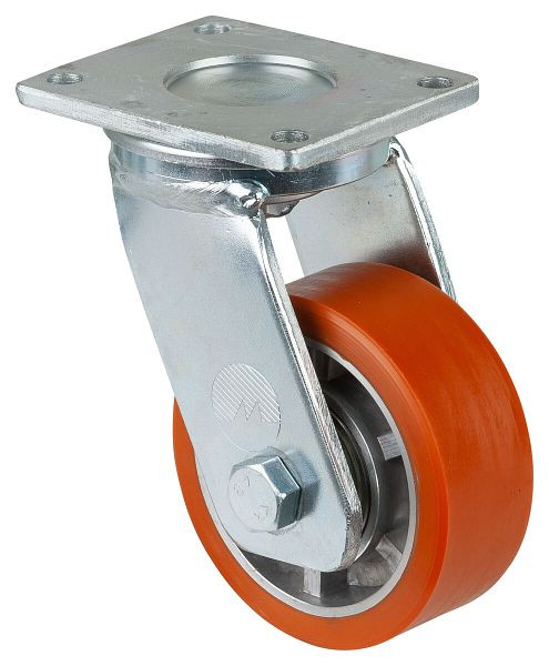 BS Rollen Schwerlastrolle, Breite 40 mm, Ø100 mm, bis 200 kg, Lauffläche Guss-Polyurethan 95 Shore A, Radkörper Aluminium, Kugellager, RR100.B90.100