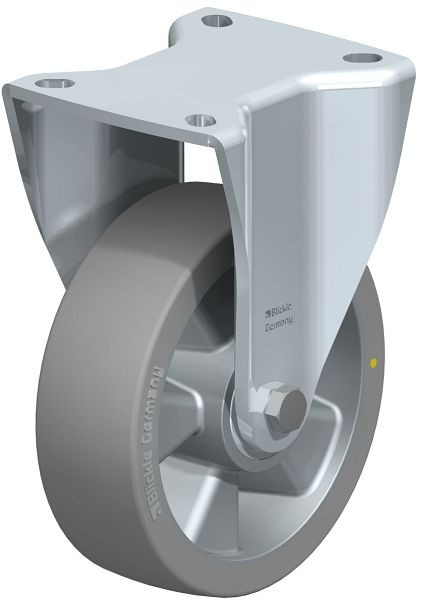 Blickle BH-ALTH 125K-1-AS Stahlblech-Bockrolle, Schwerlast-Ausführung, mit Anschraubplatte, Blickle Extrathane®, Grau, 628768