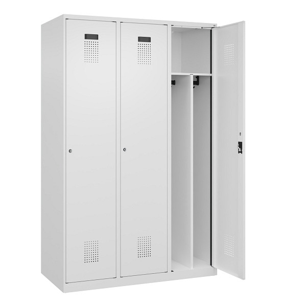 C+P Spind Evolo PLUS, 3 Abteile, 1850x1200x500mm, 9016/9016, Verschluss Zylinderschloss, 049000-32F S10047