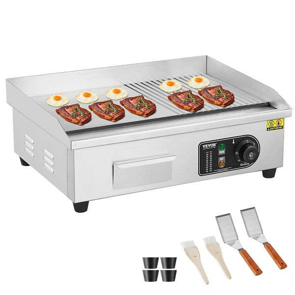 VEVOR Kommerzielle elektrische Grillplatte 3200 W Arbeitsplatten-Grill, SYKDBLBPK10M66AVEV2