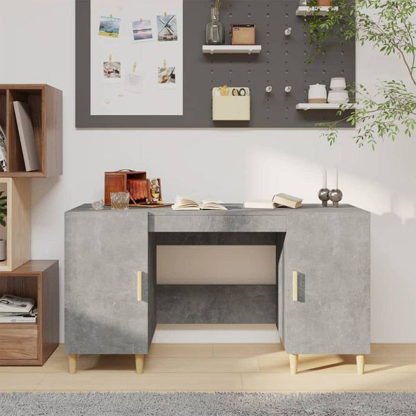 vidaXL Schreibtisch Betongrau 140x50x75 cm Holzwerkstoff, 812766