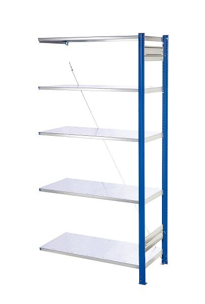 Kappes Steckregal Anbaufeld RAL 5010, 2000 x 1000 x 400 mm, 5 Böden verzinkt, 5222.00.0221
