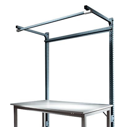 Manuflex Aufbauportal mit Ausleger für UNIVERSAL + PROFI Spezial Grundtische, Nutzhöhe 1500 mm, Anthrazit, ZB3843.7016