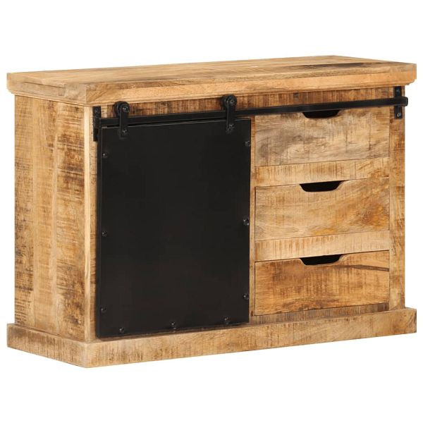 vidaXL Sideboard 80x30x55 cm Massives Raues Mangoholz, 355844
