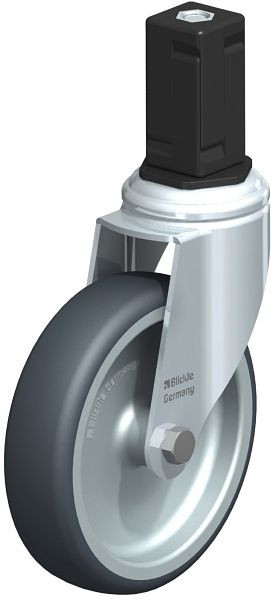 Blickle LKRA-TPA 126G-11-EV15 Apparate-Lenkrolle mit Expander, Thermoplastisches Gummi-Elastomer, Grau, 847900