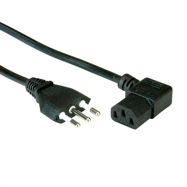 VALUE Netzkabel, abgewinkelte IEC-Buchse, schwarz, 1,8 m, 19.99.2070