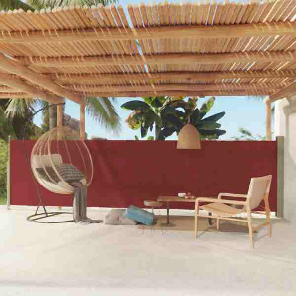 vidaXL Seitenmarkise Ausziehbar 140x600 cm Rot, 317955, 8720286770184