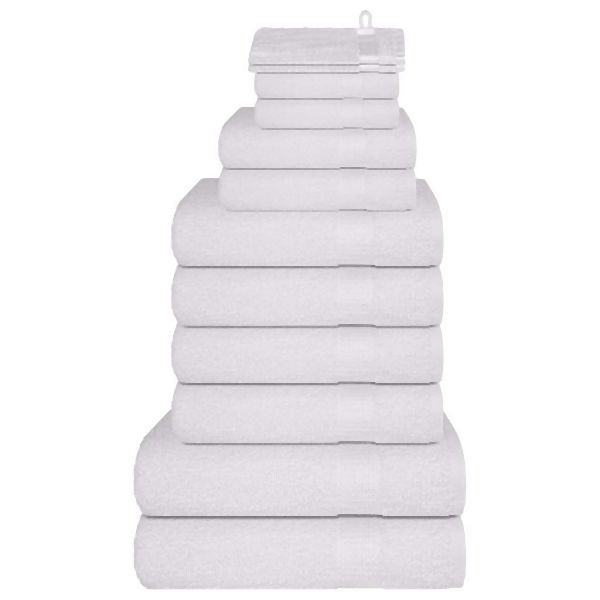 vidaXL 12-teilig Handtuch-Set Weiß 360 g/m² 100% Baumwolle, 137095