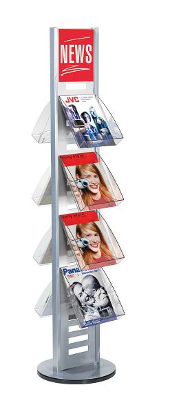 Kerkmann Prospektständer Tec-Art drehbar, Ø 540, H 1710 mm, alusilber, 41634614