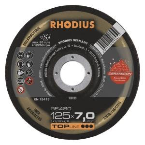 Rhodius TOPline RS480 Schruppscheibe, Durchmesser [mm]: 125, Stärke [mm]: 7, Bohrung [mm]: 22.23, VE: 25 Stück, 210239