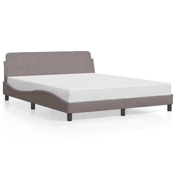 vidaXL Bettgestell mit Kopfteil Taupe 160x200 cm Stoff, 373209