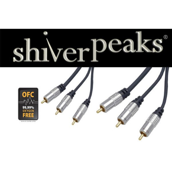 shiverpeaks PROFESSIONAL 3 Cinchstecker/ 3 Cinchstecker, 1xVideo, 2xAudio, verchromte Metallstecker vergoldete Kontakte, 1,5m, 90024-1.5SPP