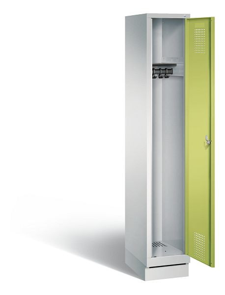 C+P Garderobenschrank Evolo, H1800xB320xT500mm, Farbe: Lichtgrau / Viridingrün, 48020-10 S10026