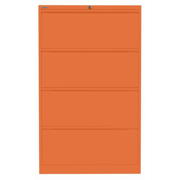 Bisley Hängeregistraturschrank, doppelbahnig, 4 HR-Schubladen, 603 orange, DF4603