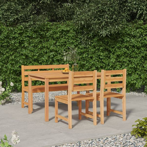 vidaXL 4-teilig Garten-Essgruppe Massivholz Teak, 3157194