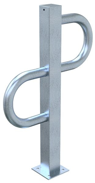 Schake Fahrradständer-Einzelparker, aus Vierkantrohr 80x80x3mm, Höhe: 900mm, mit seitlichen Bügeln aus Ø48,3x2,5mm, 40880