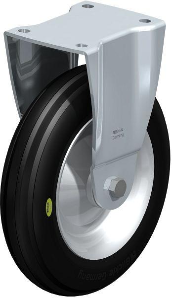 Blickle BH-VW 252R Stahlblech-Bockrolle, Schwerlast-Ausführung, mit Anschraubplatte, Weichgummi, Schwarz, 603720