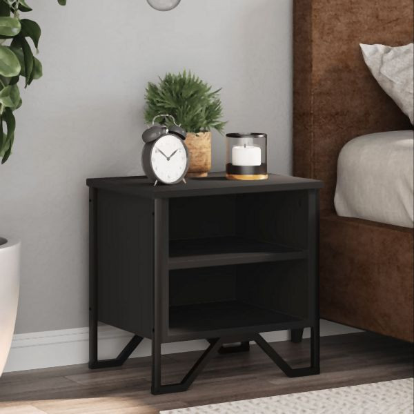 vidaXL Nachttisch Schwarz 2 Stück 40x30x40 cm Holzwerkstoff, 848495