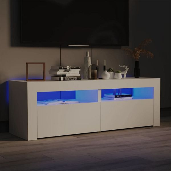 vidaXL TV-Schrank mit LED-Leuchten Weiß 120x35x40 cm, 804355