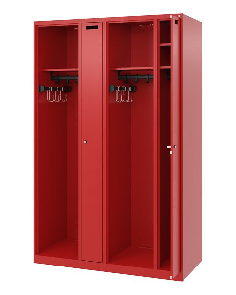 C+P Feuerwehrspind Evolo, Modell KOMBI, 4 Abteile, H1850xB1200xT500 mm, Feuerrot, 0494015-24 S10002