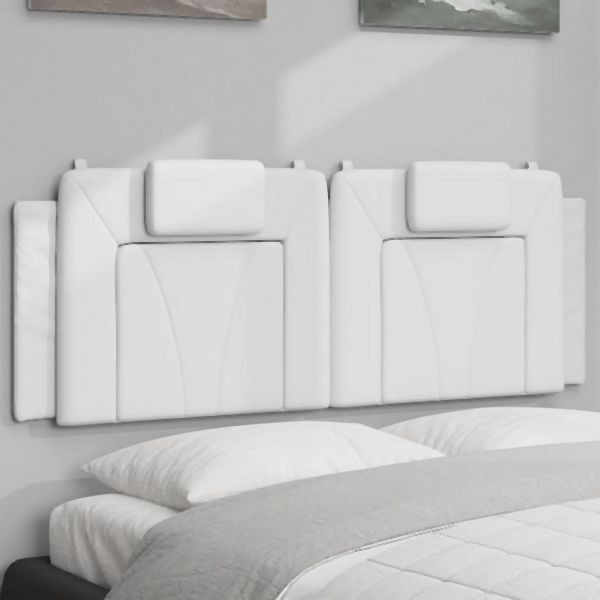 vidaXL Kopfteil-Kissen Weiß 140 cm Abmessung Kunstleder, 374791